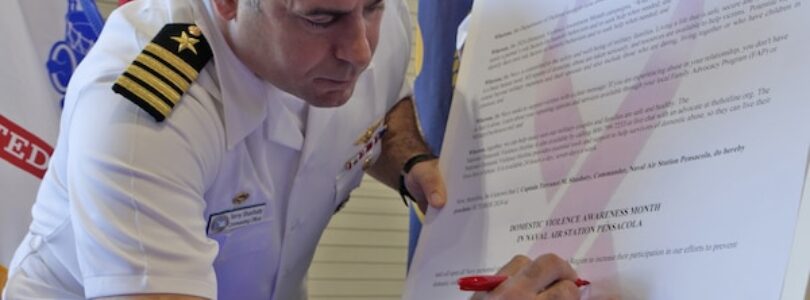 NAS Pensacola CO Signs Proclamation for Domestic Violence Awareness Month