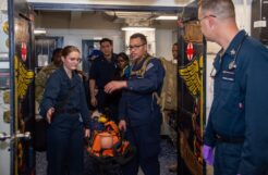 U.S. Army Medics Train with Navy Corpsmen aboard USS Ronald Reagan (CVN 76)