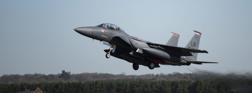 F-15Es with new electronic-warfare system make their debut in the UK