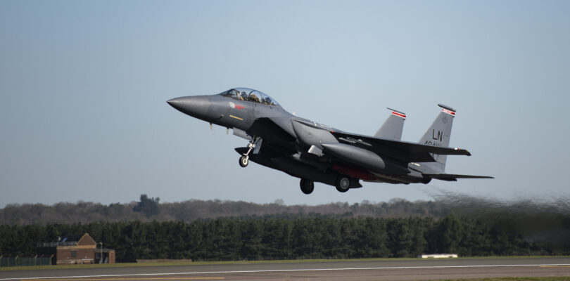 F-15Es with new electronic-warfare system make their debut in the UK