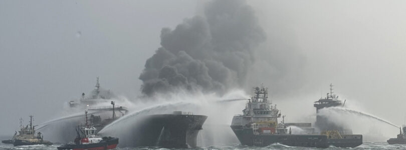 Cargo ship hits tanker carrying jet fuel for the US military