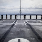 USS Nimitz waves goodbye to San Diego for likely final deployment