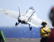 Jet landing on USS Truman goes overboard, forcing pilots to eject