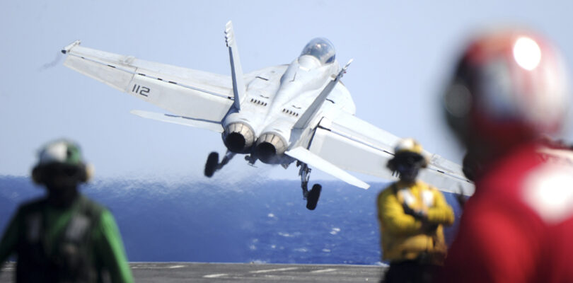 Jet landing on USS Truman goes overboard, forcing pilots to eject