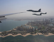Air Force One greeted by fighter escorts during Trump’s Mideast visit
