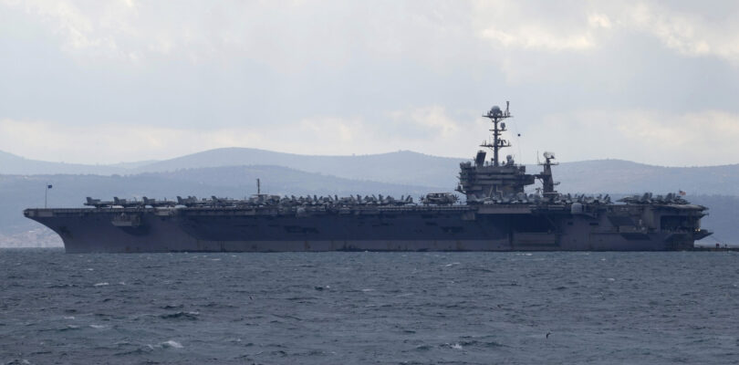 Pentagon keeps 2 aircraft carriers in Middle East for another week