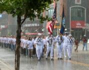 Future Sailors and Recruiters March in the Rain to Busch Stadium [Image 2 of 3]