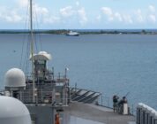 USS Blue Ridge leaves Guam after port visit