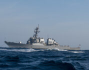 Navy destroyer transfers 245 kilograms of seized contraband at sea