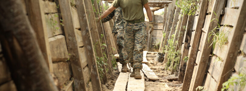 Marines and sailors combat drone threats by digging trenches