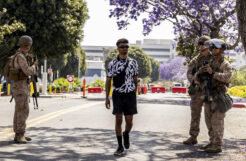 Marines temporarily detain man while guarding LA federal building