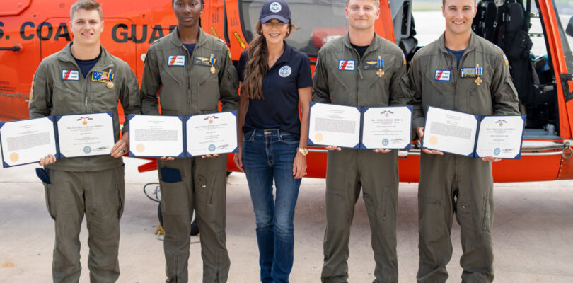 Coast Guard aircrew awarded medals for Texas flood rescues