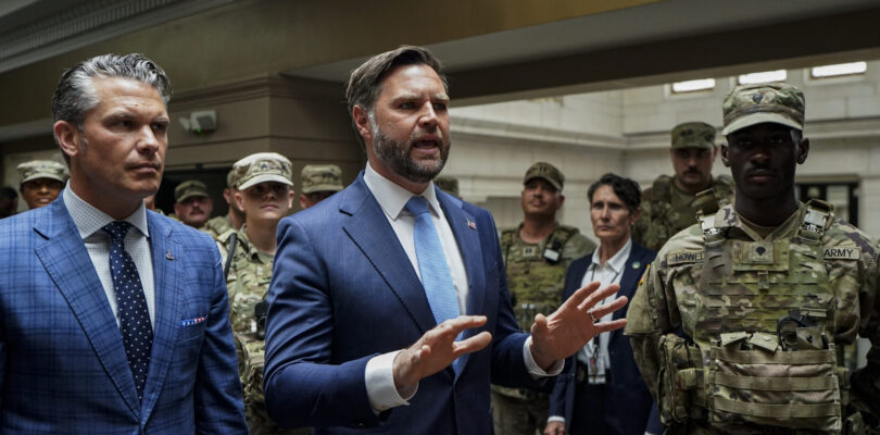 Vance, Hegseth visit troops amid growing Guard presence in DC