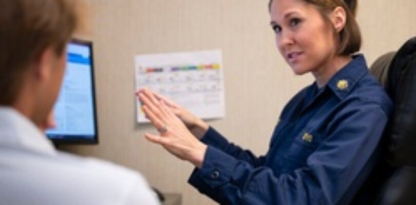 Lt. Amber Martz conducts a medical history interview [Image 1 of 5]