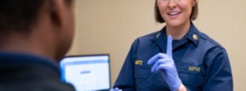 Lt. Amber Martz conducts a physical [Image 3 of 5]