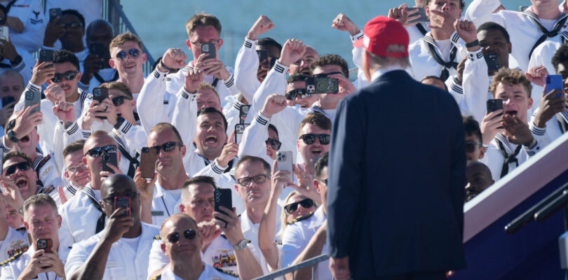 Trump celebrates Navy’s 250th anniversary at rally-like event