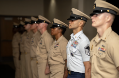 Airman joins rare company in earning coveted Navy chief rating