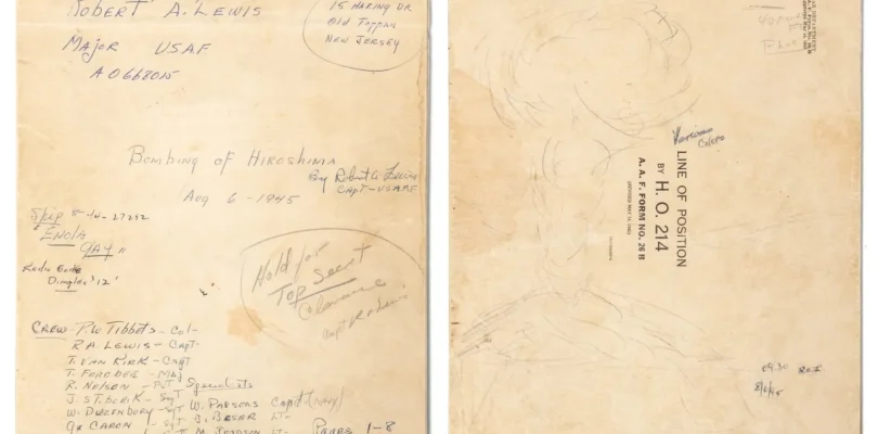 ‘My God what have we done’: Enola Gay pilot’s combat notebook is for sale