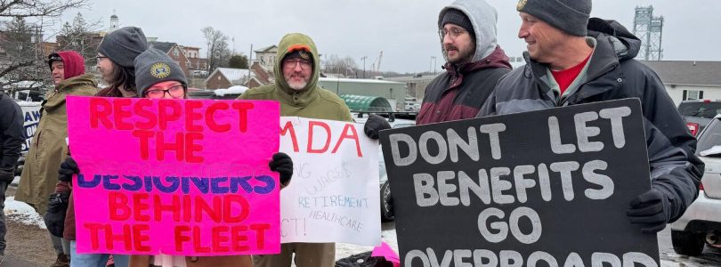 Hundreds Go On Strike at Major Navy Shipbuilder in Maine over Wages and Benefits