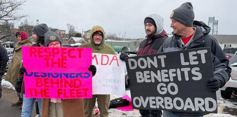 Hundreds Go On Strike at Major Navy Shipbuilder in Maine over Wages and Benefits