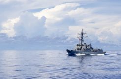 US Navy destroyer intercepts Iranian-flagged vessel trying to skirt blockade