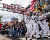 Future Sailors and Navy recruiters from Navy Talent Acquisition Group Mid-America take part in the 68th Annual Cardinal Company event [Image 2 of 3]