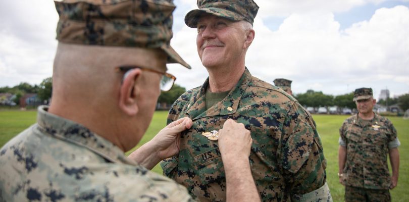 Navy officer, 67, becomes oldest on record to earn Fleet Marine Force pin