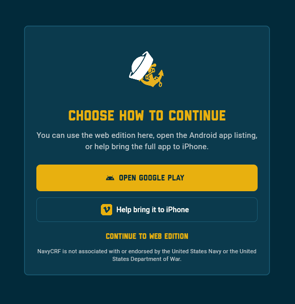 Open the NavyCRF DEP Guide web app