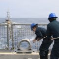 US destroyer practices at-sea drone refueling