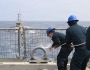 US destroyer practices at-sea drone refueling