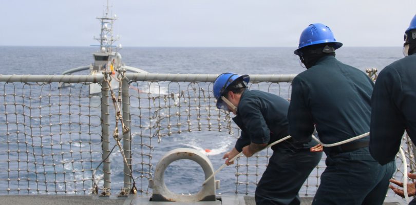 US destroyer practices at-sea drone refueling